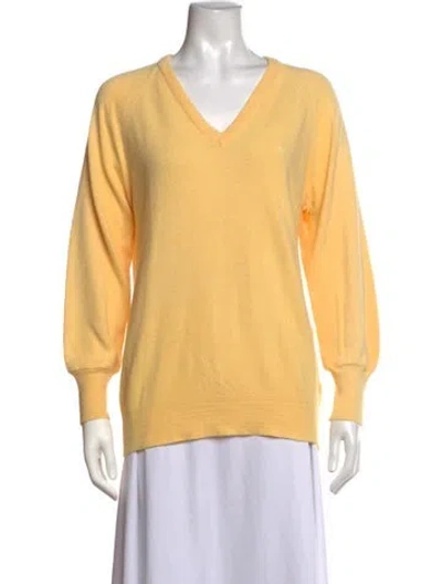 Pre-owned Dior V-neck Sweater In Yellow
