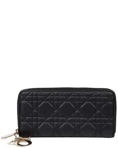 Dior Voyager Long Wallet (authentic Pre-loved) In Black
