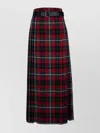Dior Waist Belted Check Pattern Pleated Mid-length Skirt In Multi