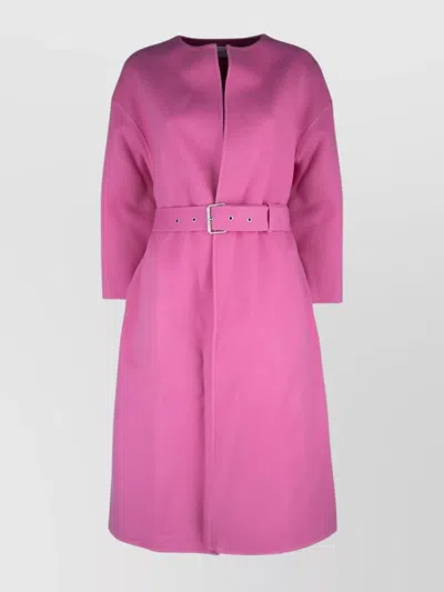 Dior Waist Belted Long Coat With Metal Buckle