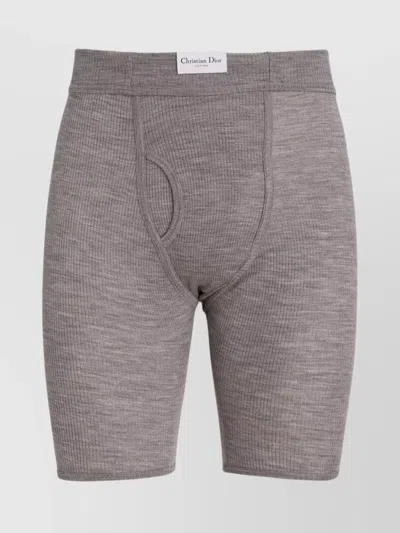 DIOR WAISTBAND ELASTIC RIBBED TEXTURE FRONT POUCH