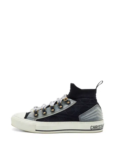 Pre-owned Dior Walk'n' Cannage Sneakers In Black