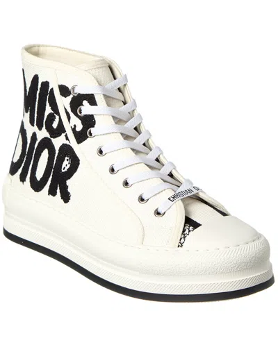 Dior Walk'n' Canvas High-top Sneaker In White