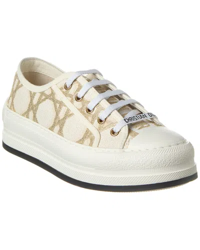 Dior Christian  Women Walk`n` Platform Sneaker –  Or In White