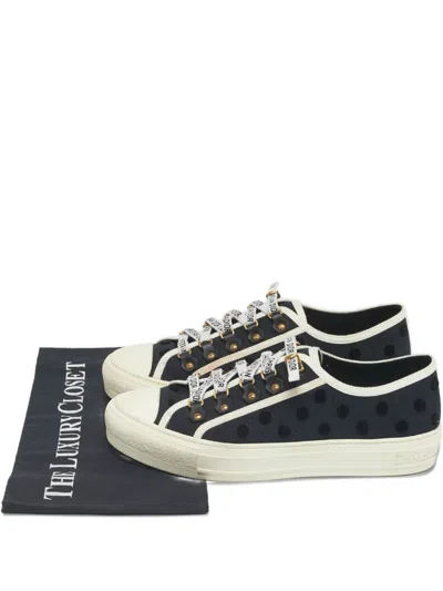 Pre-owned Dior Walk'n' Canvas Sneakers In Black