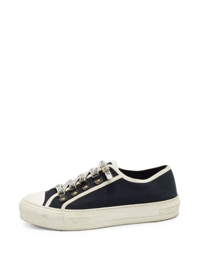 Pre-owned Dior Walk'n' Canvas Sneakers In Black