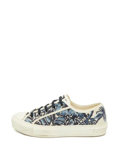 Pre-owned Dior Walk'n' Canvas Sneakers In Blue