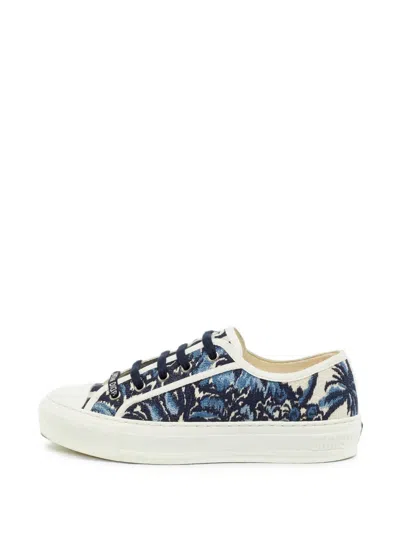 Pre-owned Dior Walk'n' Flora Sneakers In Blue