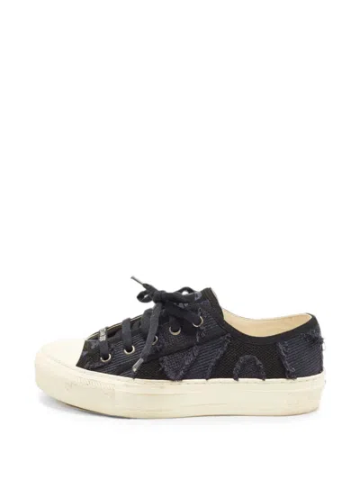 Pre-owned Dior Walk'n' Frayed Sneakers In Black