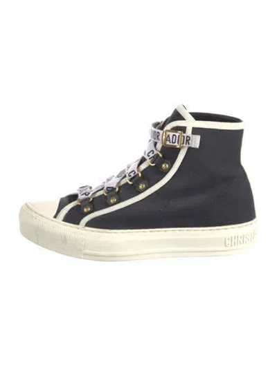 Pre-owned Dior Walk'n' High Top Sneakers In Black