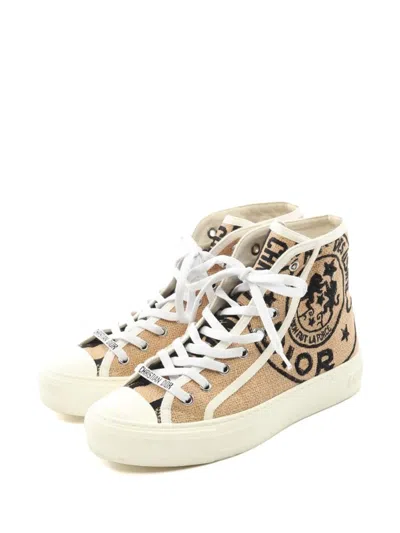Pre-owned Dior Walk'n' High-top Sneakers In Neutral