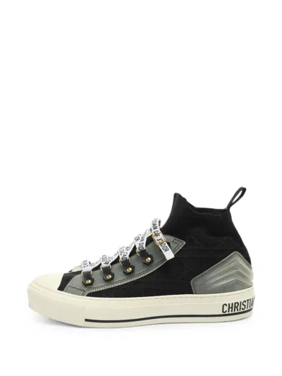 Pre-owned Dior Walk'n' High-top Sneakers In Black