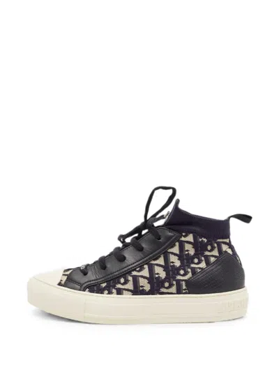 Pre-owned Dior Walk'n' High-top Sneakers In Blue