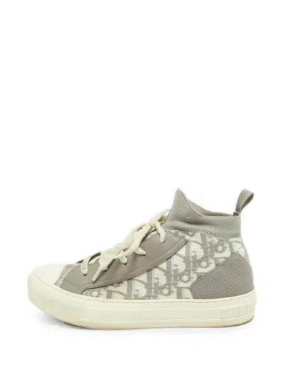 Pre-owned Dior Walk'n' High-top Sneakers In Gray