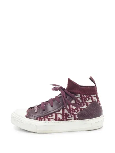 Pre-owned Dior Walk'n' High-top Sneakers In Red