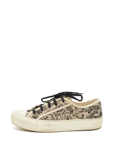 Pre-owned Dior Walk'n' Jacquard Sneakers In Neutral