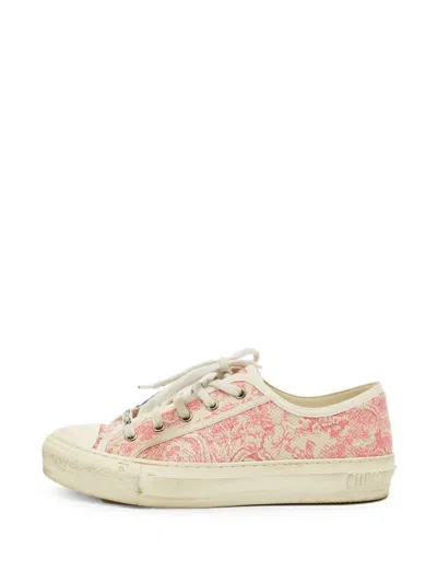 Pre-owned Dior Walk'n' Jacquard Sneakers In Pink