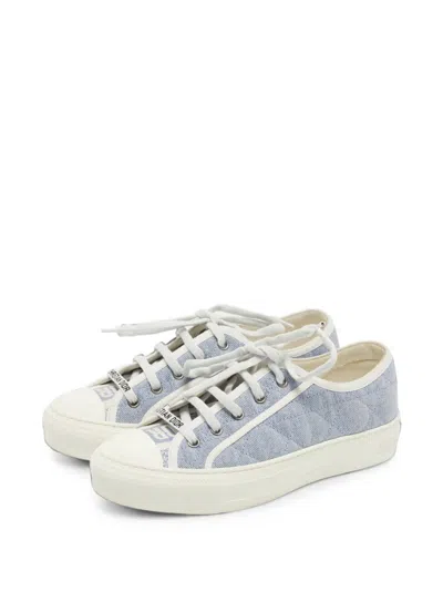 Pre-owned Dior Walk'n' Lace-up Sneakers In Blue