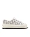 Dior Walk'n' Canvas Platform Sneaker In White