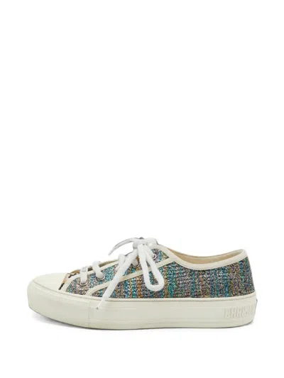 Pre-owned Dior Walk'n' Metallic Sneakers In Blue