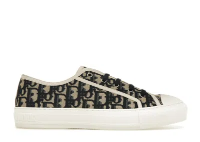 Pre-owned Dior Walk'n' Oblique Canvas (women's) Sneakers In Navy Blue