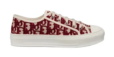 Pre-owned Dior Walk'n' Oblique Canvas (women's) Sneakers In Red