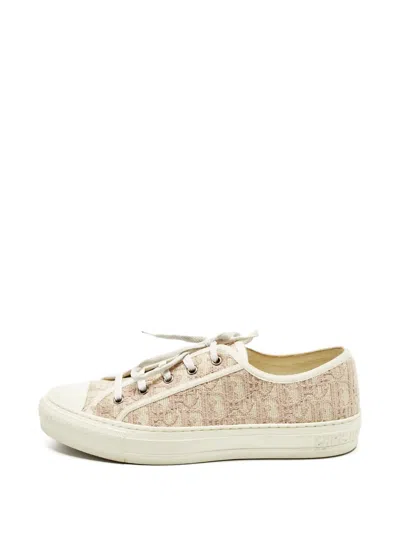 Pre-owned Dior Walk'n' Oblique Jacquard Sneakers In Neutral