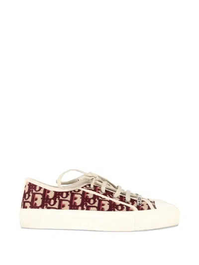 Pre-owned Dior Walk'n' Oblique Low Top Sneakers In Red