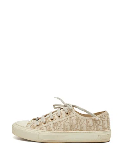 Pre-owned Dior Walk'n' Oblique-pattern Sneakers In Neutral