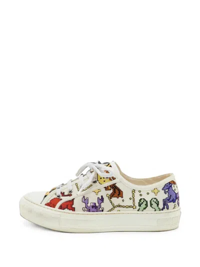 Pre-owned Dior Walk'n' Pixel Zodiac-embroidered Sneakers In Neutrals