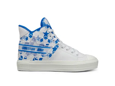 Pre-owned Dior Walk'n' Star  Etoile Motif (women's) Sneakers In Bright Blue/white
