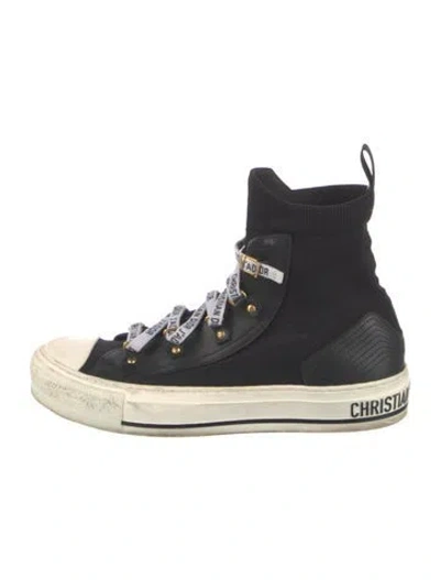 Pre-owned Dior Walk'n' Technical Knit Chunky Sneakers In Black