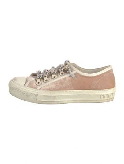 Pre-owned Dior Walk'n' Velvet Sneakers In Pink
