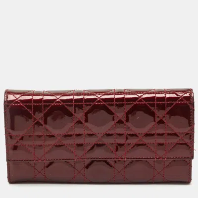 Pre-owned Dior Wallet On Chain In Red