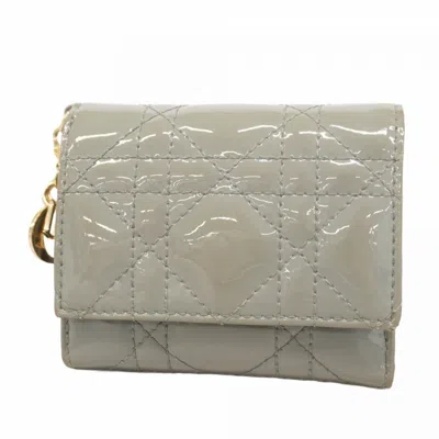 Pre-owned Dior Wallet (tri-fold) () In Gray
