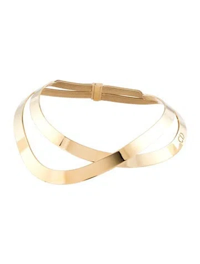 Pre-owned Dior Wave Cd Choker Necklace, 15" In Multi