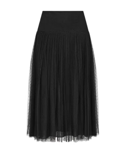 Dior Wave Point Luosha Pleated Skirt In Black