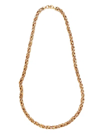 Pre-owned Dior Wheat-chain Necklace In Gold