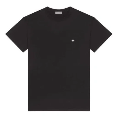 Dior White Bee Embroidered Short Sleeve Unisex Black