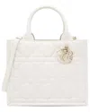 Dior White Calfskin Cannage Small Book Tote (authentic Pre-loved)