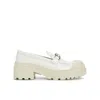 Dior White Calfskin Platform Loafers In Neutral