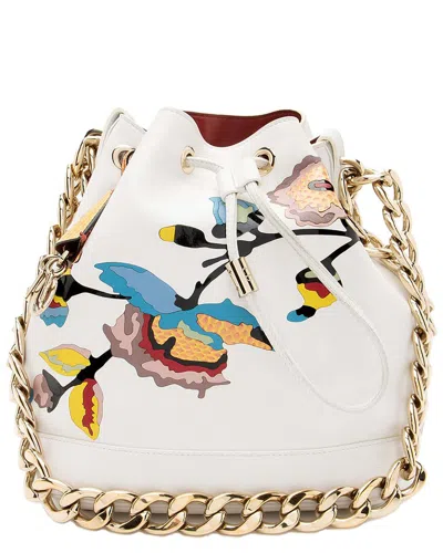 DIOR DIOR WHITE CALFSKIN SNAKESKIN PARADISE BUBBLE BUCKET BAG (AUTHENTIC PRE-LOVED)