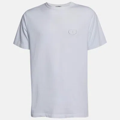 Pre-owned Dior White Cd Icon Jersey T-shirt M In Purple