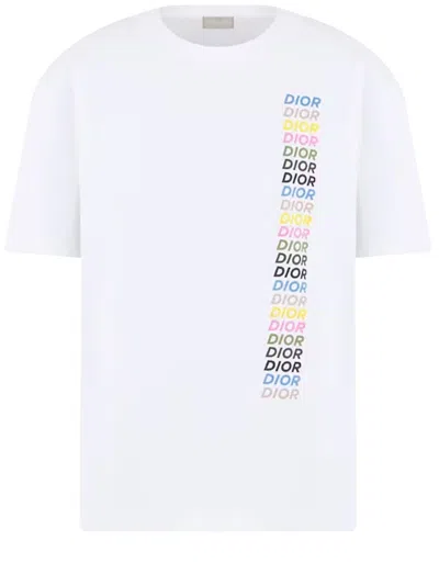 Dior White Cotton  Multi T-shirt For Men
