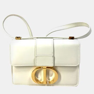 Pre-owned Dior White Leather 30 Montaigne Shoulder Bags