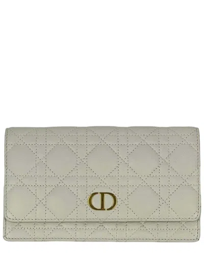 Dior White Leather Caro Cannage Clutch (authentic Pre-loved)
