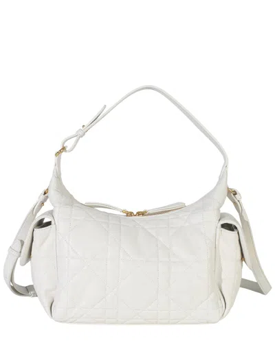 Dior White Leather Latte Macrocannage Medium D-dream Bag (authentic Pre-loved)