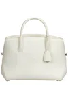 Dior White Leather Open Bar Bag In White