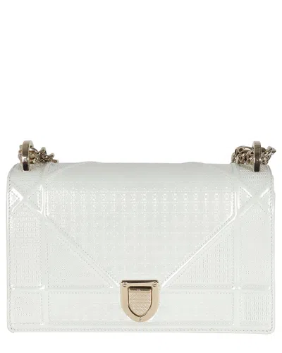 Dior White Leather Small Ama Flap Bag (authentic Pre-loved)