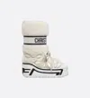 Dior White Leather Snow Boots In Multi